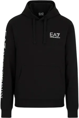 EA7 Sweatshirts & Hoodies, Heren, Zwart, M, Katoen, Katoenen Logo Series Hoodie