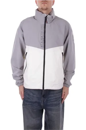 Napapijri Jassen, Heren, Grijs, L, Nylon, Heren Hoodie met Logo