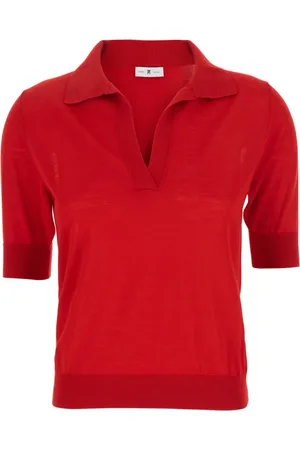 PT Torino Truien, Dames, Rood, XS, Wol, Rode V-Hals Wollen Trui Vrouw