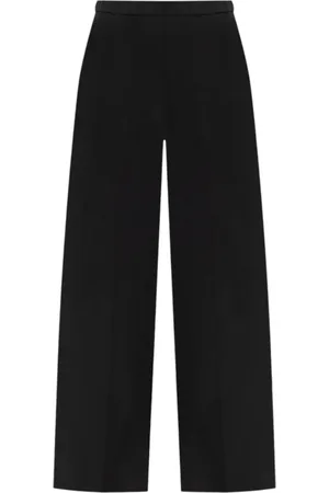 THEORY Broeken, Dames, Zwart, L, Zijden Loose-Fit Zwarte Broek