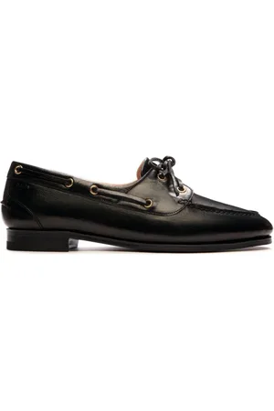 Bally Schoenen, Dames, Zwart, 36 EU, Leer, Zwarte Leren Veterschoenen