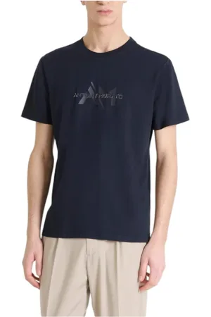 Antony Morato Tops, Heren, Blauw, M, Katoen, Navy T-shirt met Brand Logo