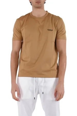 Dondup Tops, Heren, Bruin, M, Katoen, Jersey T-shirt met slim fit