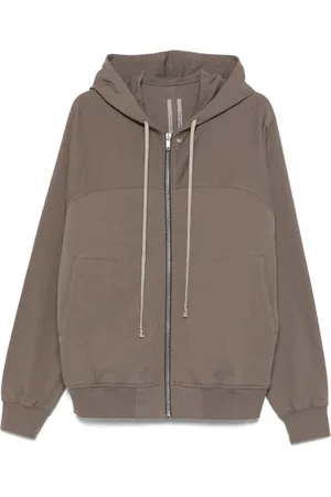 Rick Owens Sweatshirts & Hoodies, Heren, Bruin, L, Taupe Grey Sweatshirt met Zakken