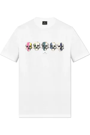 Paul Smith Tops, Heren, Wit, XL, Katoen, Bedrukt T-shirt