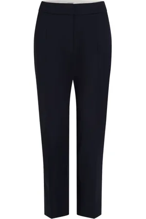 Patou Broeken, Dames, Blauw, XS, Donkerblauwe Geknipte Broek