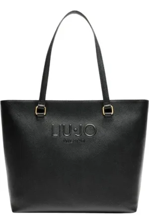 Liu Jo Tassen, Dames, Zwart, ONE Size, Leer, Zwarte Tote Tas met Ritssluiting