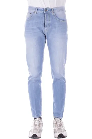 Dondup Jeans, Heren, Blauw, W32, Katoen, Blauwe Slim Fit Jeans met Logo