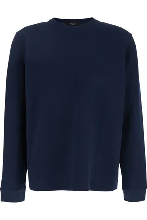 THEORY Truien, Heren, Blauw, L, Katoen, Double PI Sweaters