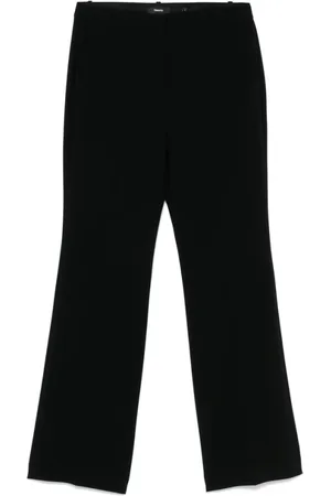THEORY Broeken, Dames, Zwart, L, Zwarte Broek met Voorknop