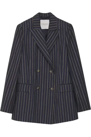 ERMANNO SCERVINO Jassen, Dames, Blauw, S, Katoen, Lurex Blazer met Araldic Knopen