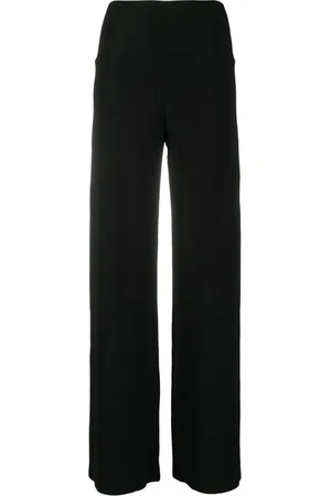 Norma Kamali Broeken, Dames, Zwart, M, Polyester, Zwarte Wijde Pijp Broek