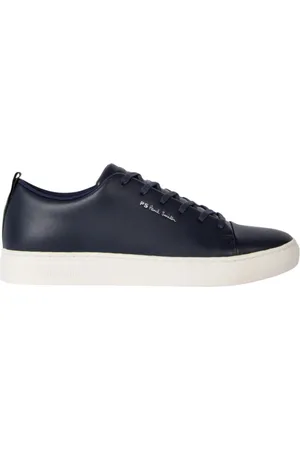 Paul Smith Schoenen, Heren, Blauw, 41 EU, Leer, Witte Leren Sneakers met Sports Stripe