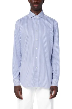Xacus Overhemden, Heren, Blauw, M, Lange Mouw Reis Shirt