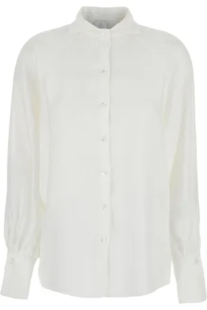 ELEVENTY Blouses & Shirts, Dames, Wit, XS, Klassieke Witte Kraag Shirt Vrouw Viscose