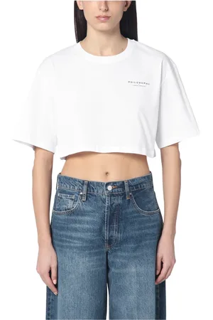 Serafini Tops, Dames, Wit, M, Korte mouwen ronde hals T-shirt