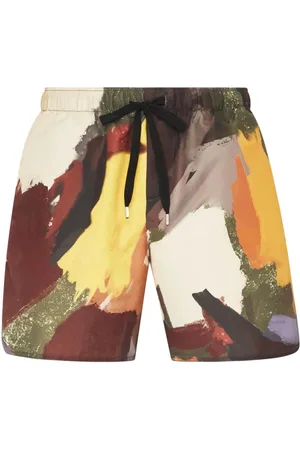 J.W.Anderson Korte broeken, Heren, Veelkleurig, L, Roest Rode Zwemshorts Elastische Taille