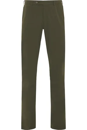 PT Torino Broeken, Heren, Groen, L, Polyester, Stretch broek met zakken, gemaakt in Italië