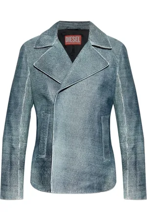 Diesel Jassen, Heren, Blauw, M, Denim, Indigo Blauw Denim Jack Dubbel-Borst