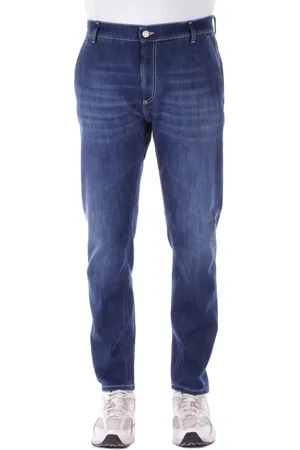 Dondup Jeans, Heren, Blauw, W34, Katoen, Blauwe Logo Jeans Regular Fit
