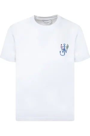 J.W.Anderson Tops, Dames, Wit, L, Katoen, Grafische Print Katoenen T-shirt