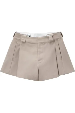 Alexander Wang Korte broeken, Dames, Grijs, 3Xs, Beige Haak Rits Broek Zakken