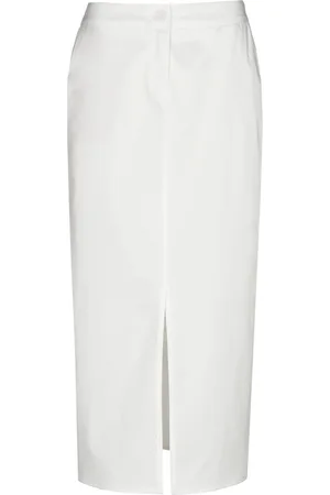 Marie Méro Rokken, Dames, Wit, 2Xl, Katoen, Witte Katoenen Kuitlange Rok
