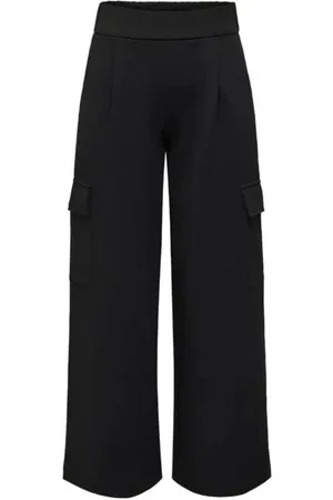 JACQUELINE DE YONG Broeken, Dames, Zwart, XS L32, Polyester, Wide Broeken