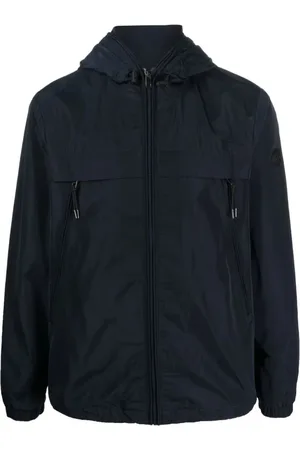 Michael Kors Jassen, Heren, Blauw, M, Polyester, Lichtgewicht Windjack met Logoband