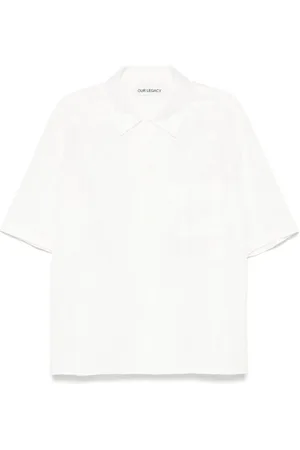OUR LEGACY Overhemden, Heren, Wit, L, Witte Camp Kraag Shirt