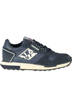 Napapijri Schoenen, Heren, Blauw, 44 EU, Leer, Blauwe Sportieve Vetersneakers