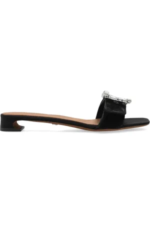 Dolce & Gabbana Schoenen, Dames, Zwart, 36 EU, Fluwelen hakken muiltjes