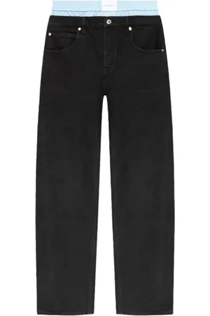Alexander Wang Jeans, Dames, Zwart, W28, Katoen, Moderne Wide-Leg Cropped Jeans