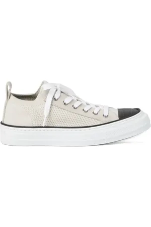 Brunello Cucinelli Schoenen, Dames, Wit, 36 EU, Canvas Sneakers