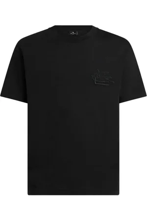 Etro Tops, Heren, Zwart, XL, Katoen, Zwarte Katoenen Logoshirt