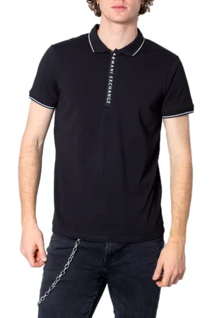 Armani Exchange Tops, Heren, Zwart, XL, Katoen, Polo Shirts