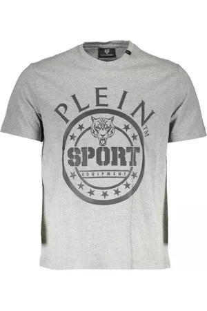 Philipp Plein Tops, Heren, Grijs, M, Katoen, Sportief Grijs Katoenen T-shirt