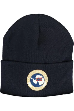 Napapijri Accessoires, Heren, Blauw, ONE Size, Blauwe Acryl Beanie Hoed met Logo