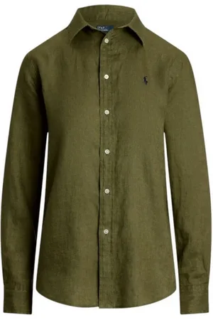 Ralph Lauren Blouses & Shirts, Dames, Groen, S, Linnen, Overhemden Militair