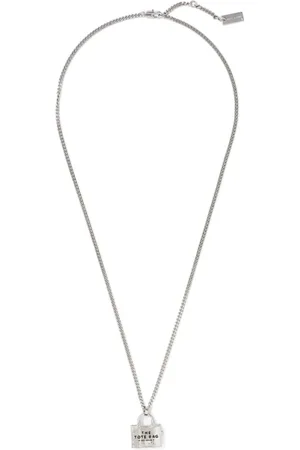 Marc Jacobs Accessoires, Dames, Grijs, ONE Size, Zilveren Tote Bag Ketting Hanger