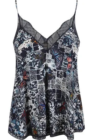 Zadig & Voltaire Tops, Dames, Blauw, S, Zachte vlinders Crepe Top Kantafwerking