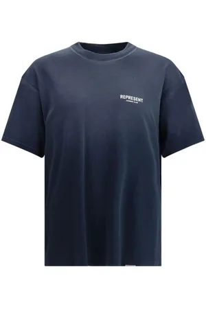 Represent Tops, Heren, Blauw, S, Katoen, Minimalistisch katoenen T-shirt met iconisch monogram