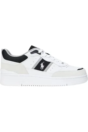 Ralph Lauren Schoenen, Heren, Wit, 43 EU, Leer, Heren sportief wit-zwart-grijs