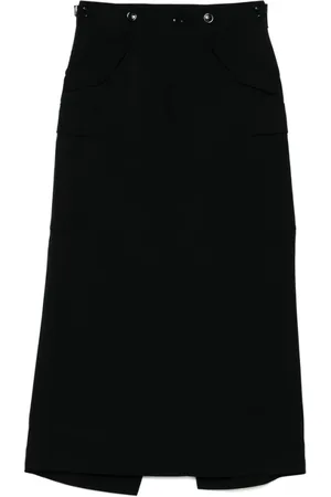 JUNYA WATANABE Rokken, Dames, Zwart, M, Zwarte Rok met Zakken en Knopen