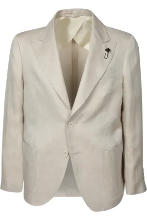 LARDINI Jassen, Heren, , XL, Linnen, Blazer Klassiek Elegant Zakken Statement