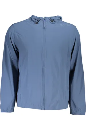 Calvin Klein Jassen, Heren, Blauw, S, Blauwe Hoodie met Rits