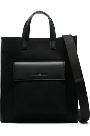 Emporio Armani Tassen, Heren, Zwart, ONE Size, Stijlvolle Winkelzak