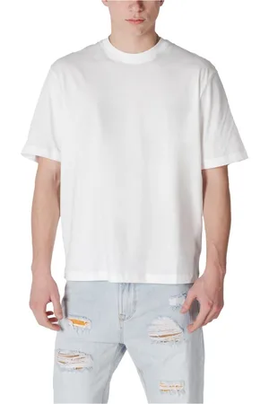Armani Exchange Tops, Heren, Wit, M, Katoen, Wit Katoenen T-Shirt Korte Mouw