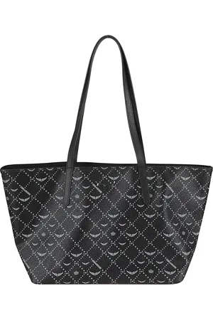 Zadig & Voltaire Tassen, Dames, Zwart, ONE Size, Leer, Monogram Leren Shopper met Iconisch Logo
