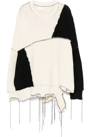 ISABEL BENENATO Truien, Heren, Veelkleurig, L, Beige Ribgebreide Trui met Vlechtdetails